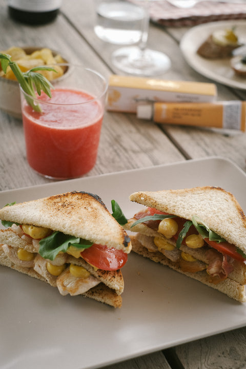 club sandwich con spread uovo e tartufo bianco tartuflanghe
