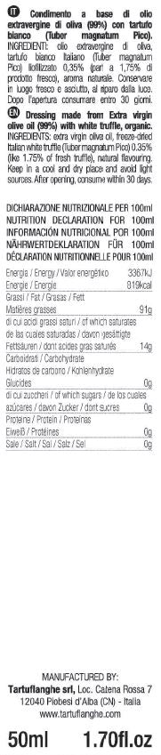 Cond. a base di OLIO EXTRAV. d'OLIVA con TARTUFO BIANCO