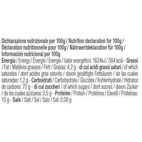 Valori nutrizionali dei tagliolini al tartufo per 100 g: 1624 kJ/384 kcal; grassi 4,2 g, saturi 1,2 g; carboidrati 70 g, zuccheri 0,5 g; proteine 15 g; sale 0,08 g