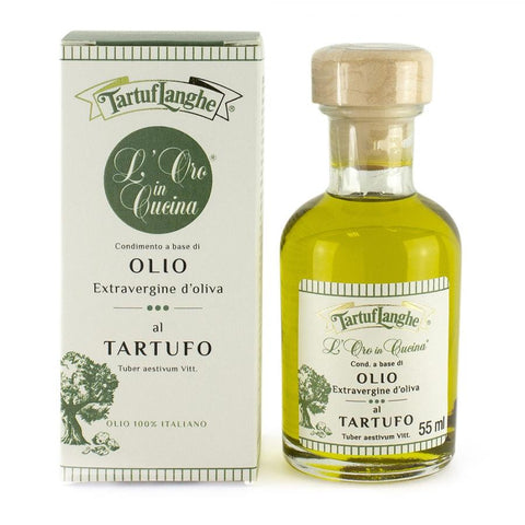 ORO IN CUCINA: Condimento a base di OLIO EXTRAV. d'OLIVA con FETTINE DI TARTUFO NERO ESTIVO (Tuber aestivum Vitt.)
